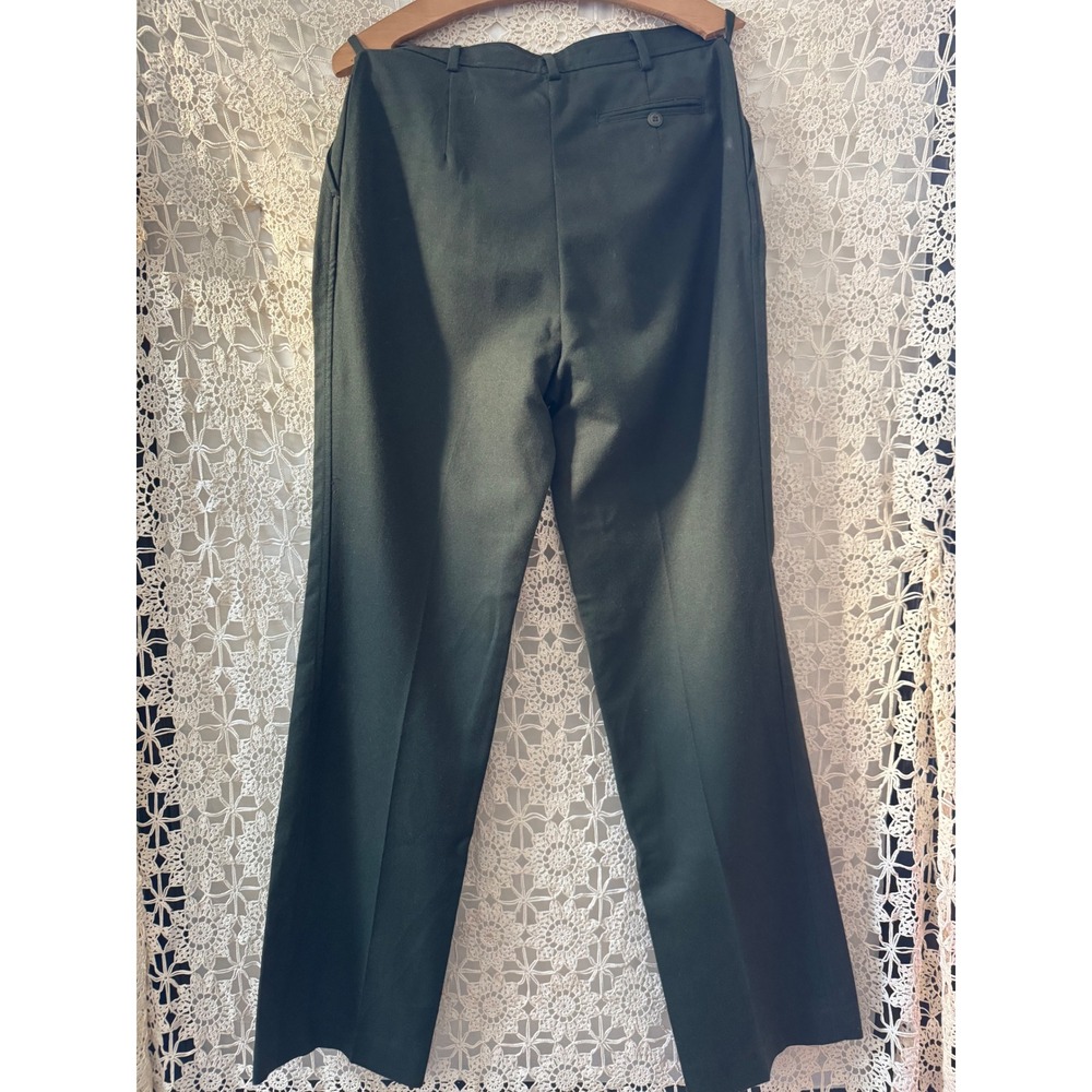 Vintage 70's Yves Saint Laurent Pleated Wool Dress Pants Size 12 Green - Picture 5 of 9